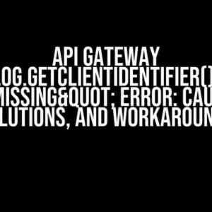 API Gateway "log.getClientIdentifier() is null or missing" Error: Causes, Solutions, and Workarounds