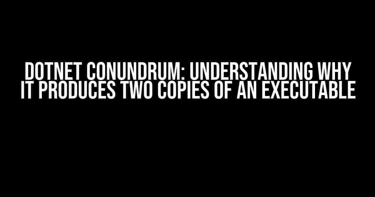 DotNet Conundrum: Understanding Why It Produces Two Copies of an Executable